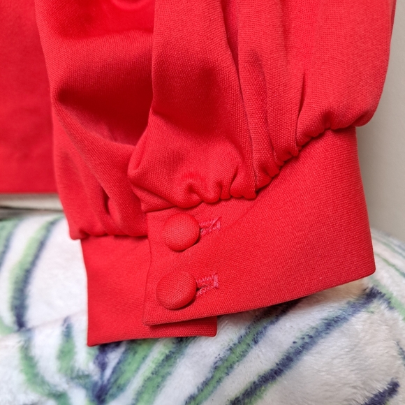 Vinatge Glenayr Red "Kitten" Blouse - Picture 4 of 6